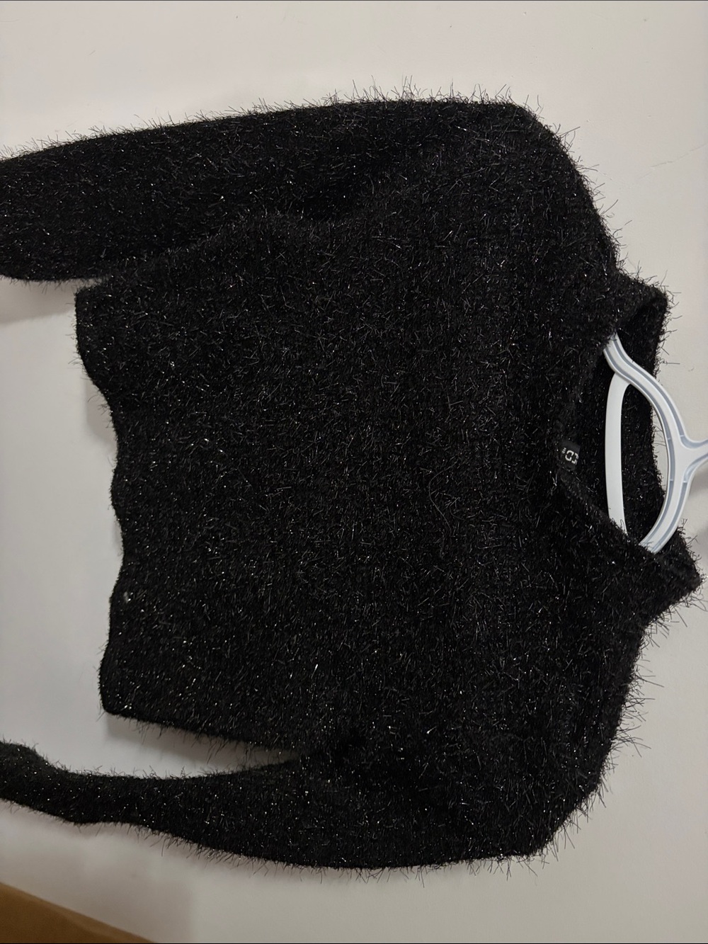 Divided Black Fuzzy Turtleneck Sweater